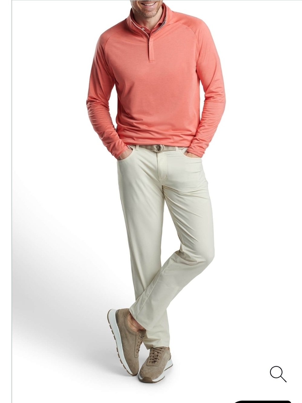 Peter Millar Men's Scarlet Lily Stealth Performance Quarter-Zip Size Medium